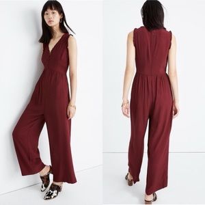 Madewell 0 Ruffle Neck Button Front Jumpsuit